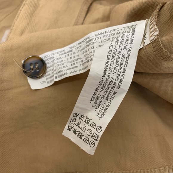 Zara Belted Khaki Mini Dress Size Medium - Picture 9 of 10